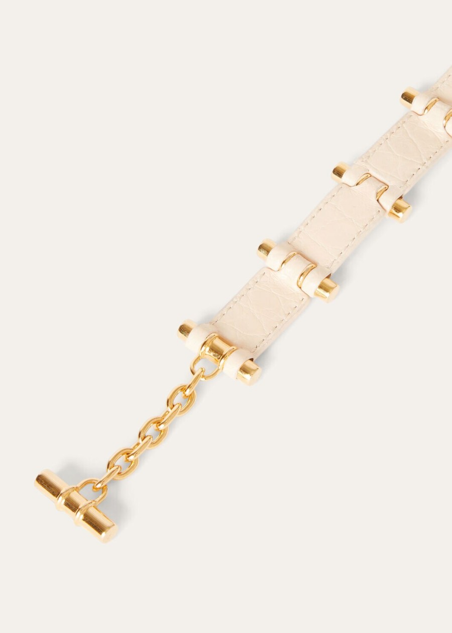 lotuswortel alligator lederen bale armband