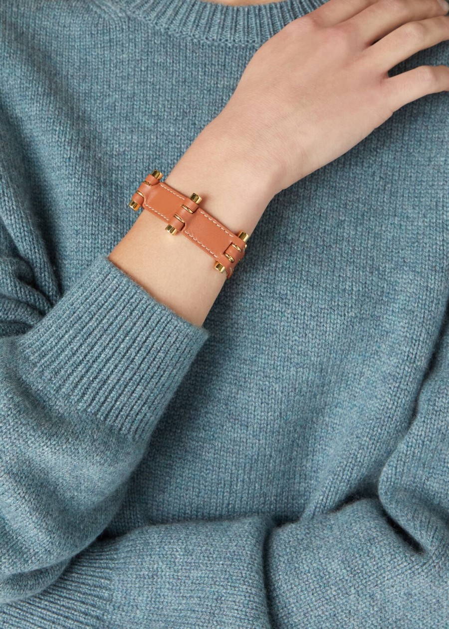 koi vis kalfsleren armband met bale