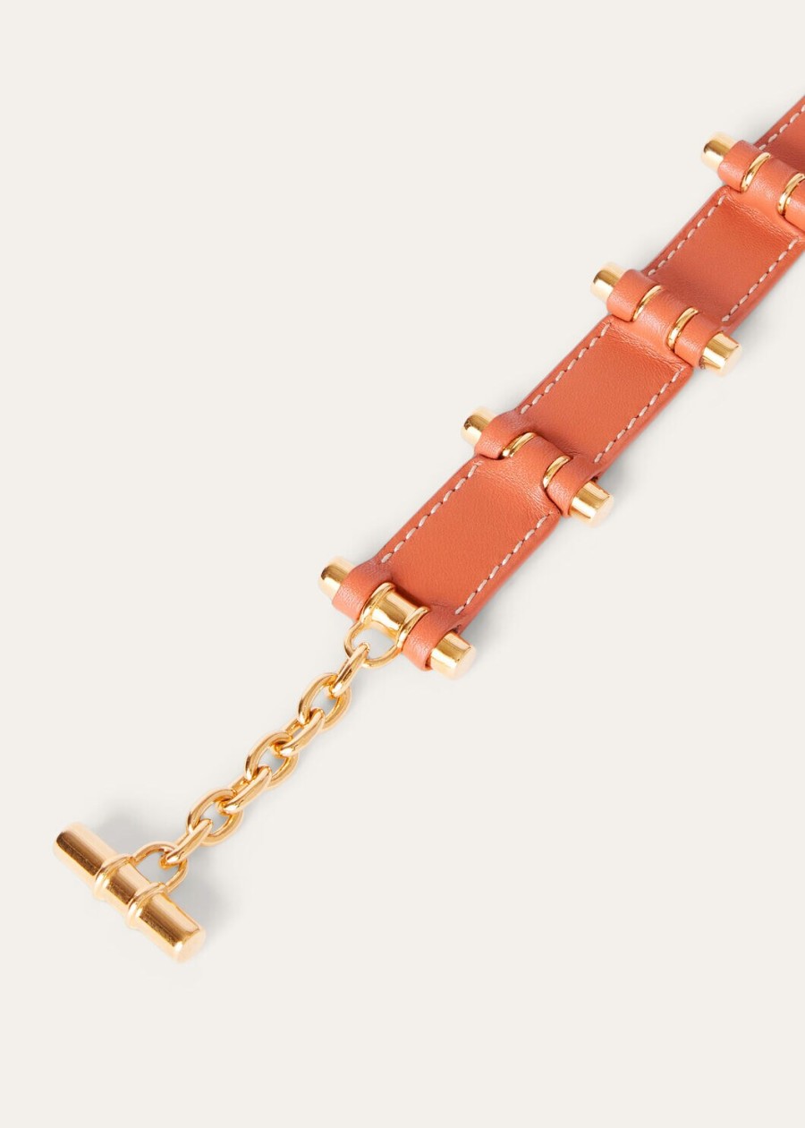 koi vis kalfsleren armband met bale