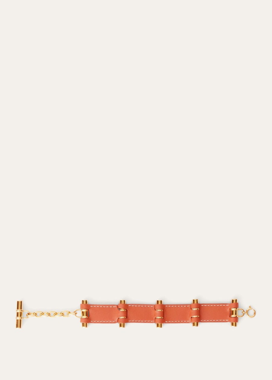 koi vis kalfsleren armband met bale