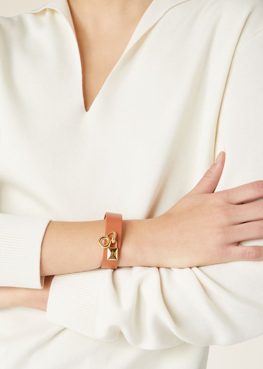 extra armband van kalfsleer met koi-vismotief