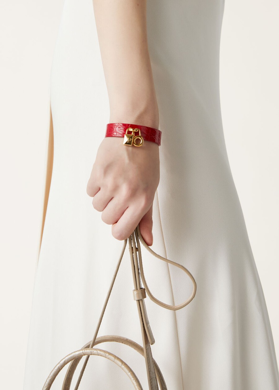 extra rode fluwelen armband van alligatorleer gouden zon sieraden