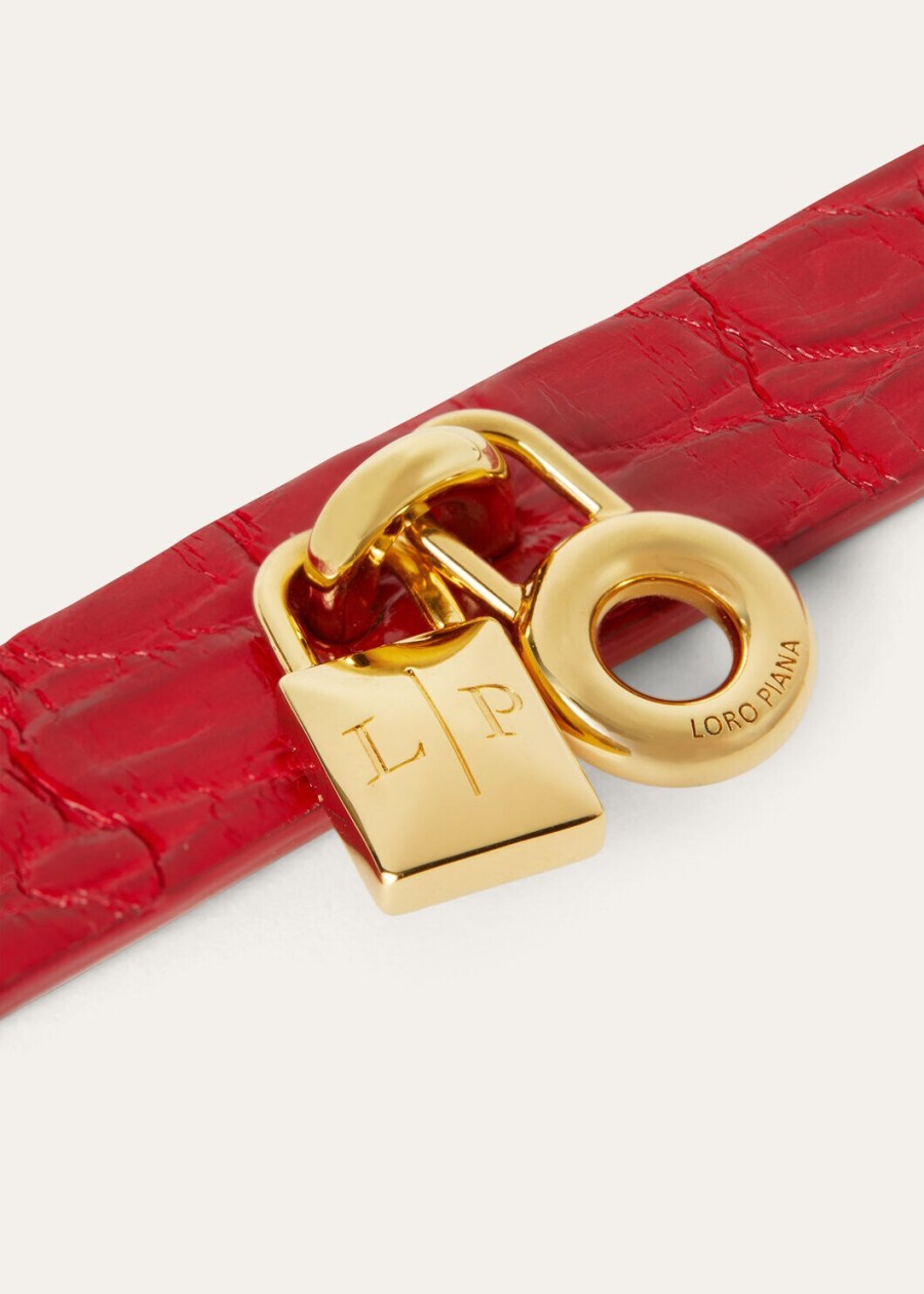 extra rode fluwelen armband van alligatorleer gouden zon sieraden