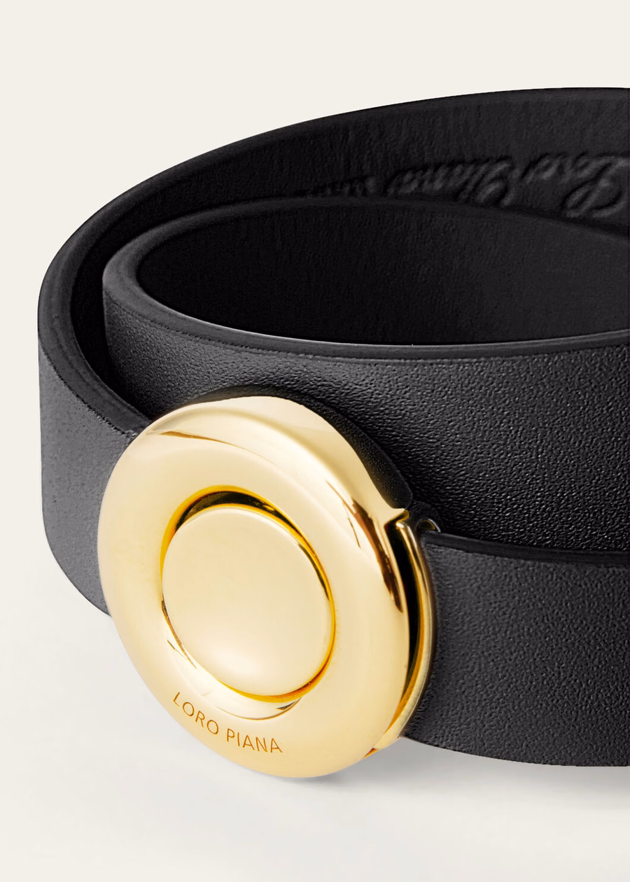 Zwarte armband van kalfsleer