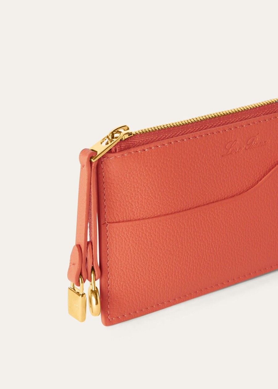 extra tas met ritssluiting in de kleuren coral fictionsun gold van kalfsleer