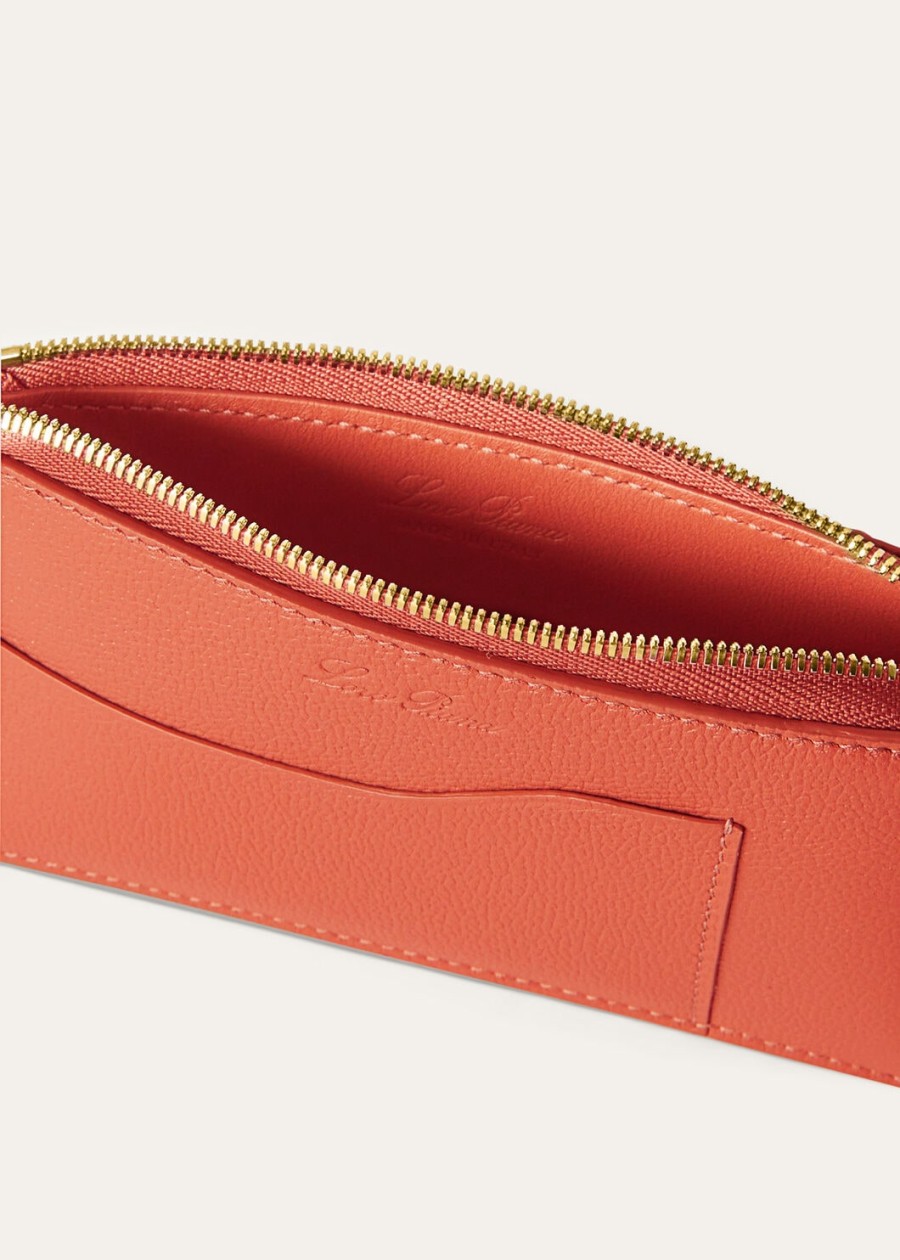 extra tas met ritssluiting in de kleuren coral fictionsun gold van kalfsleer