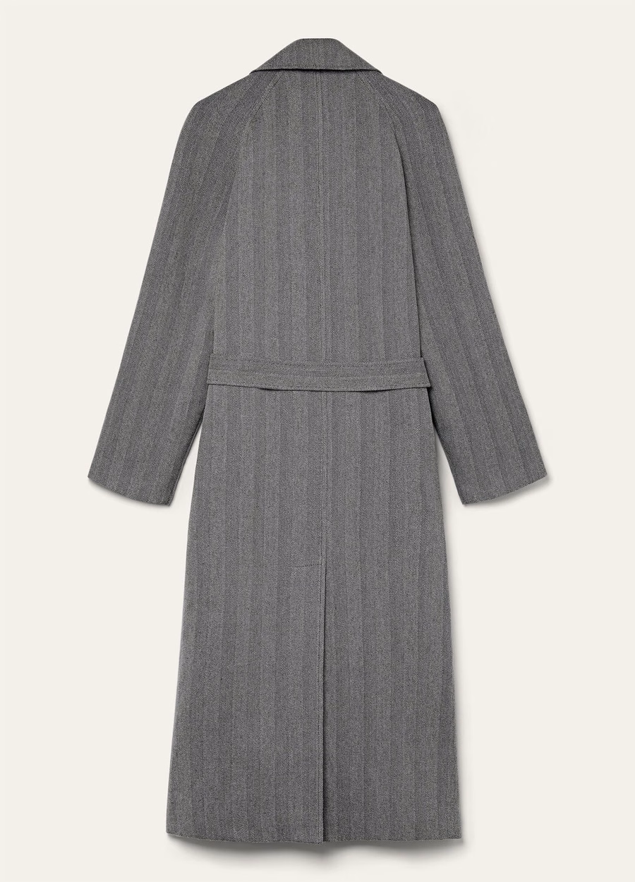 Foster-jas van kasjmier scheerwol in marineblauw