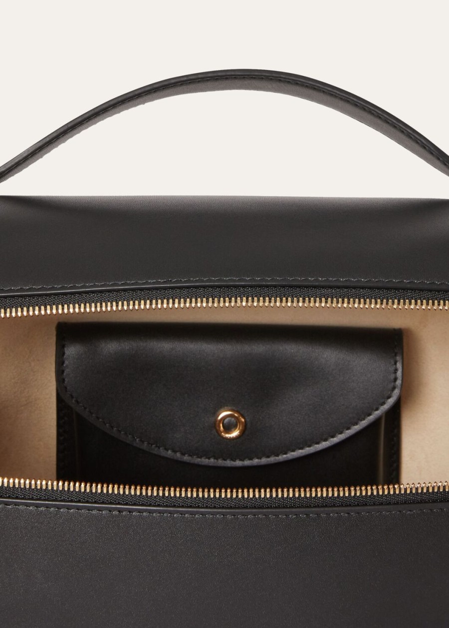 extra tas l27 van glad zwart kalfsleer
