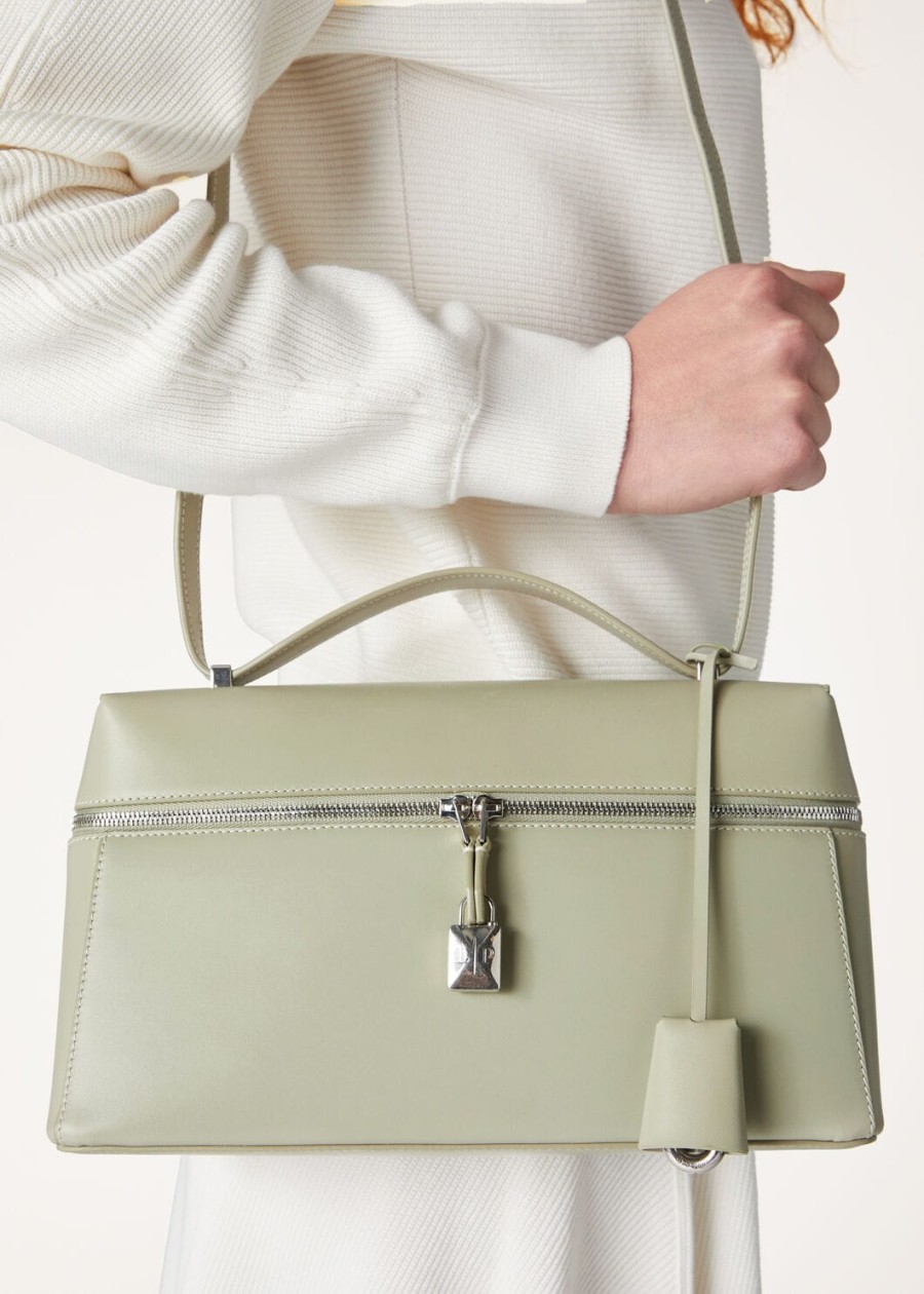 extra tas l27 licht glad kalfsleer wasabi