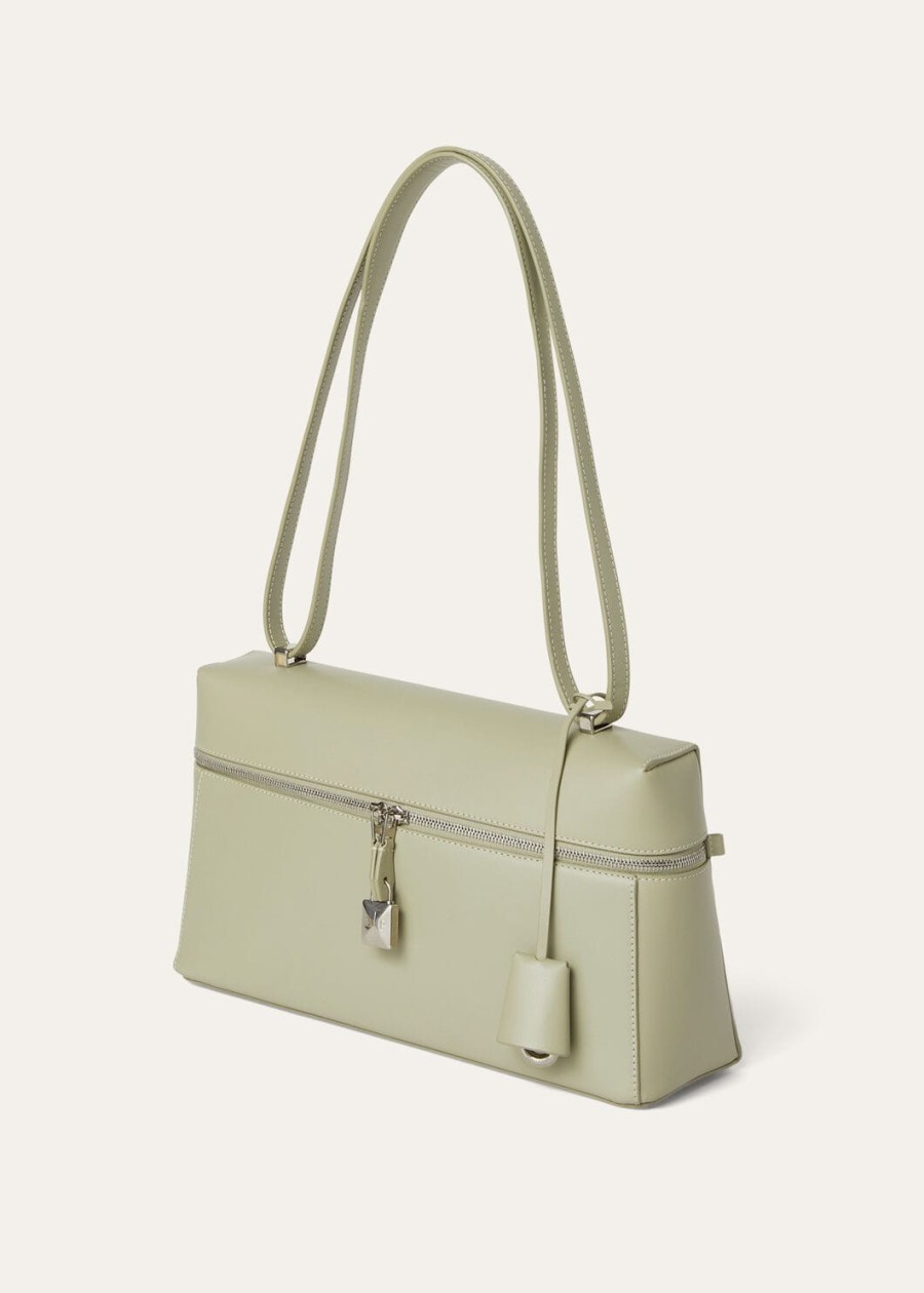 extra tas l27 licht glad kalfsleer wasabi