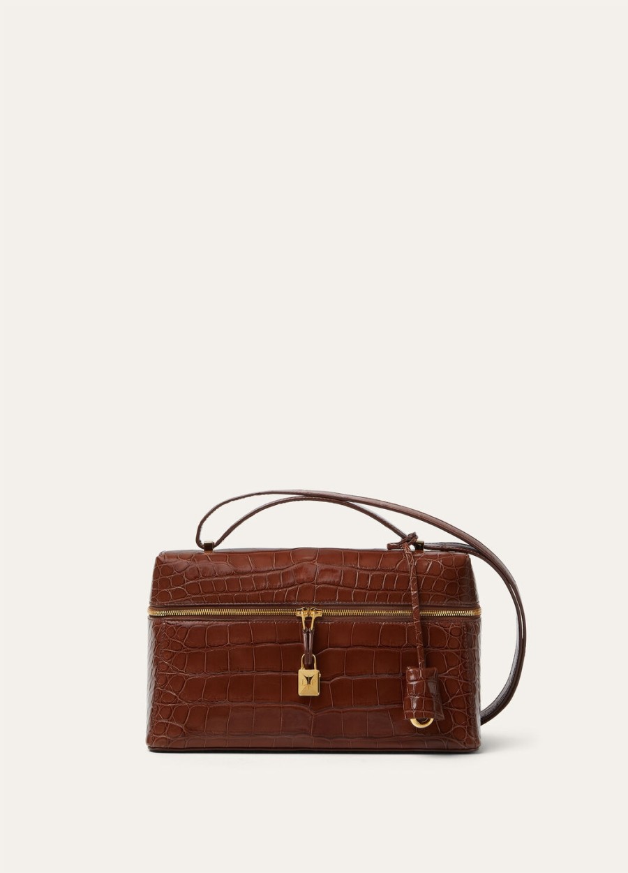 extra tas l27 van alligatorleer intense espressosun gold