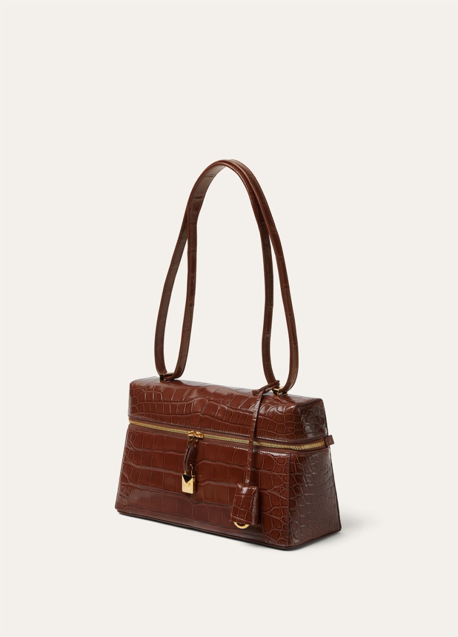 extra tas l27 van alligatorleer intense espressosun gold