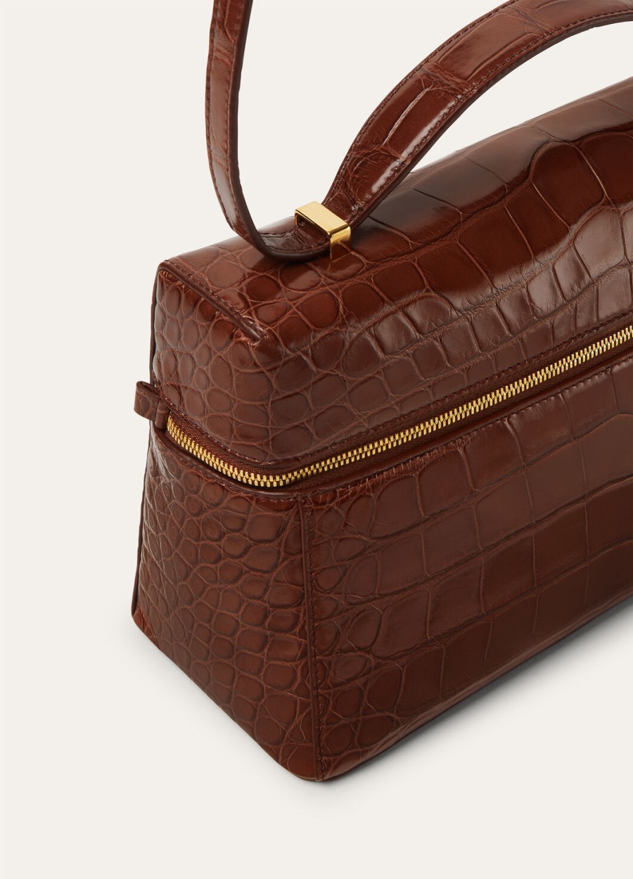 extra tas l27 van alligatorleer intense espressosun gold