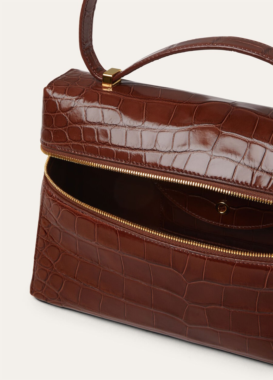 extra tas l27 van alligatorleer intense espressosun gold