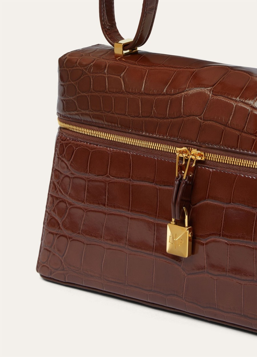 extra tas l27 van alligatorleer intense espressosun gold