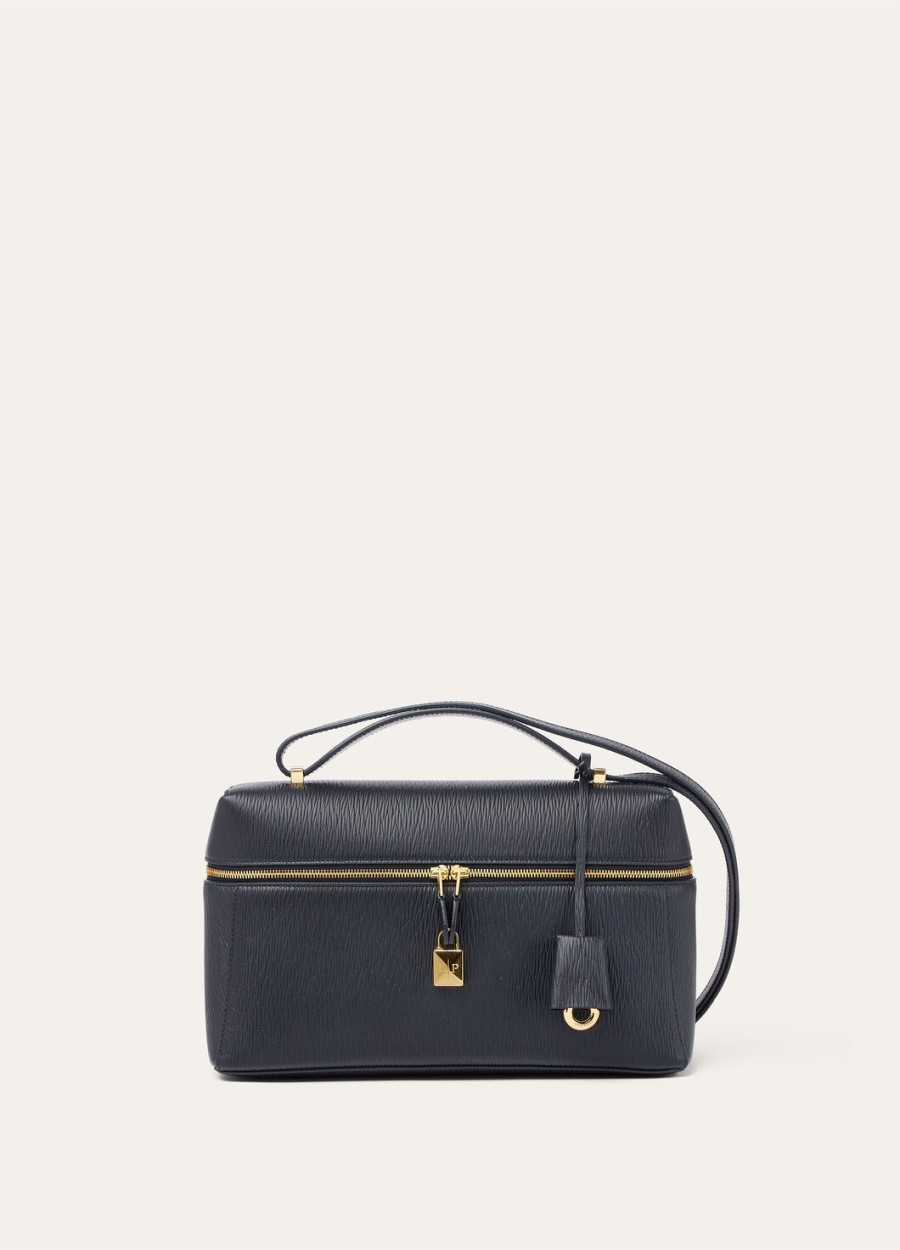 extra tas l27 blauw marinezon goud kalfsleer