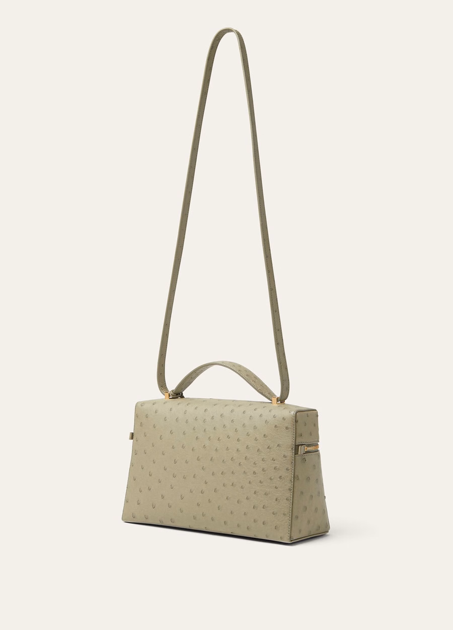 Extra tas L27 struisvogelleer Gedroogde dragon/zonnegoud