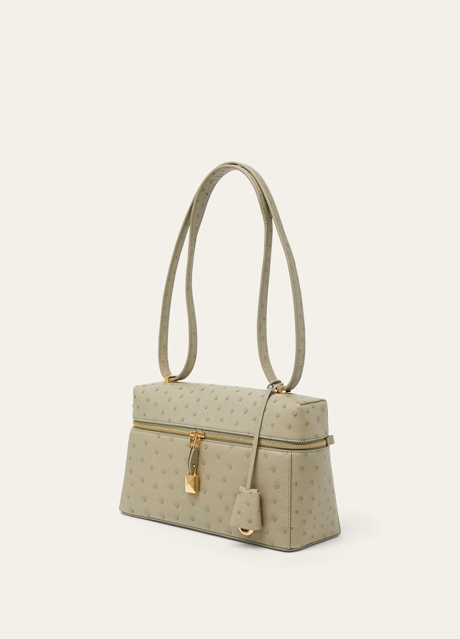 Extra tas L27 struisvogelleer Gedroogde dragon/zonnegoud
