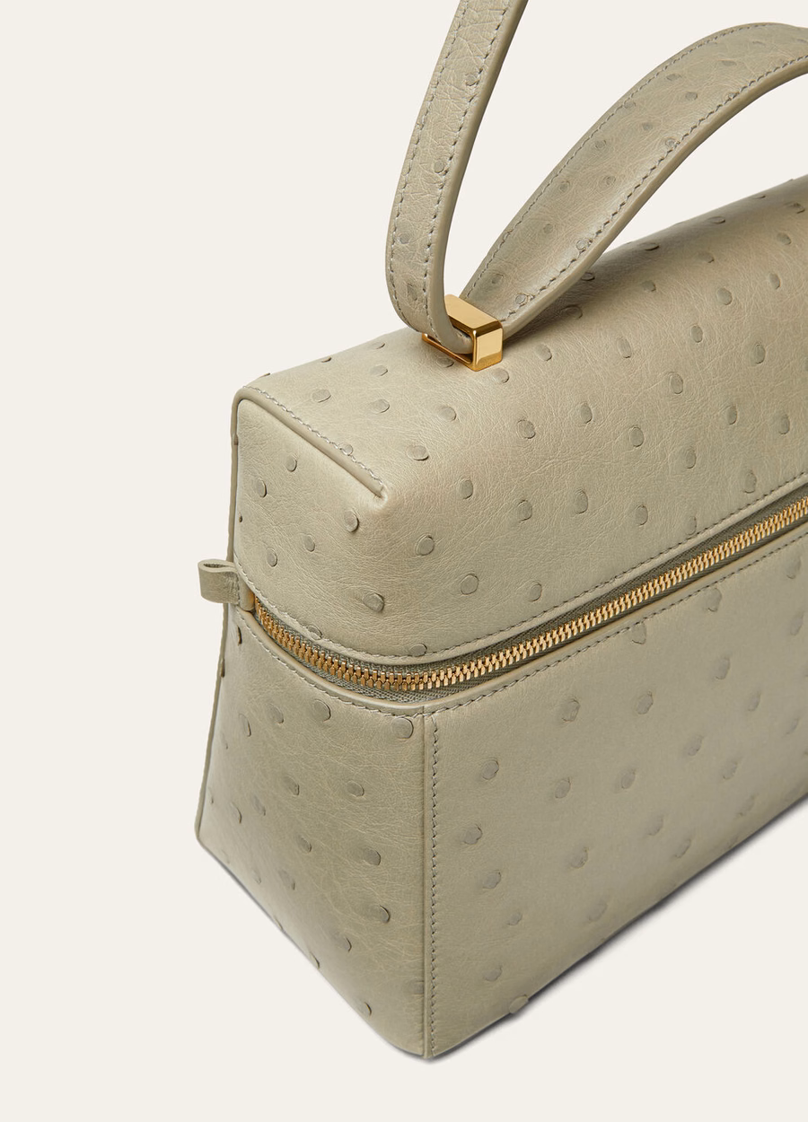 Extra tas L27 struisvogelleer Gedroogde dragon/zonnegoud
