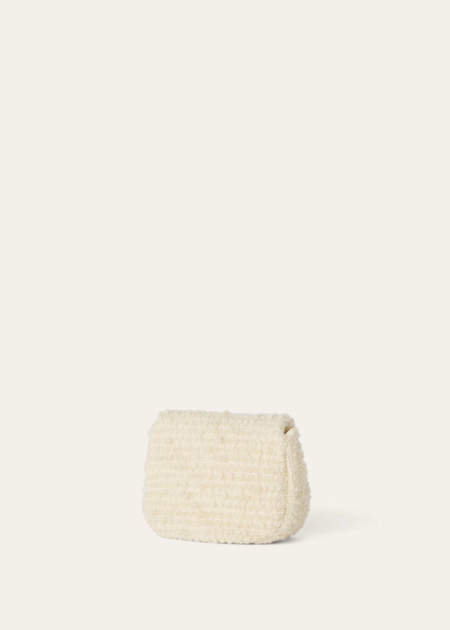 Zachte tas van zuivere wol met katoenen ring in de kleuren Vanilla Chai/Sun Gold