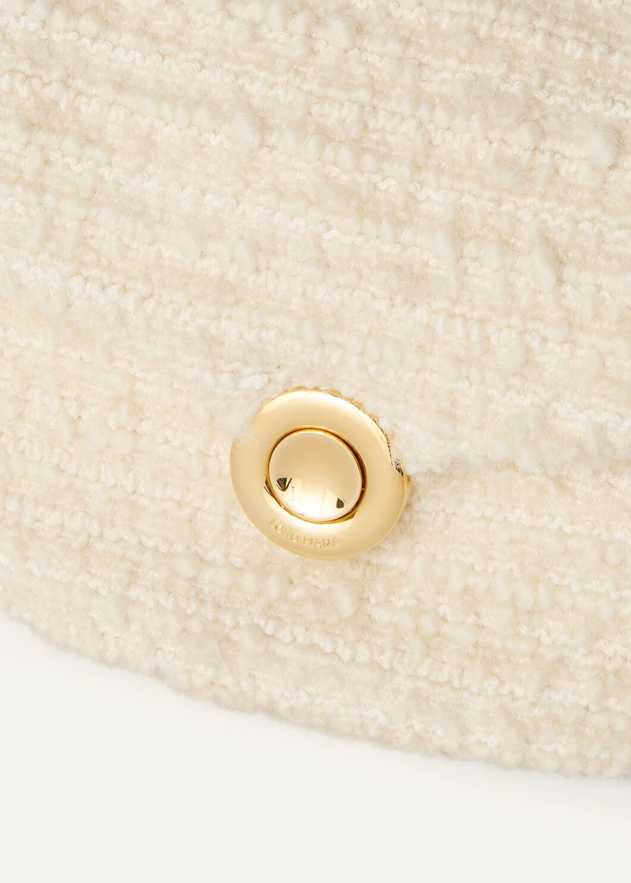 Zachte tas van zuivere wol met katoenen ring in de kleuren Vanilla Chai/Sun Gold