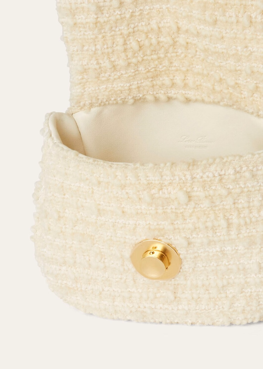 Zachte tas van zuivere wol met katoenen ring in de kleuren Vanilla Chai/Sun Gold