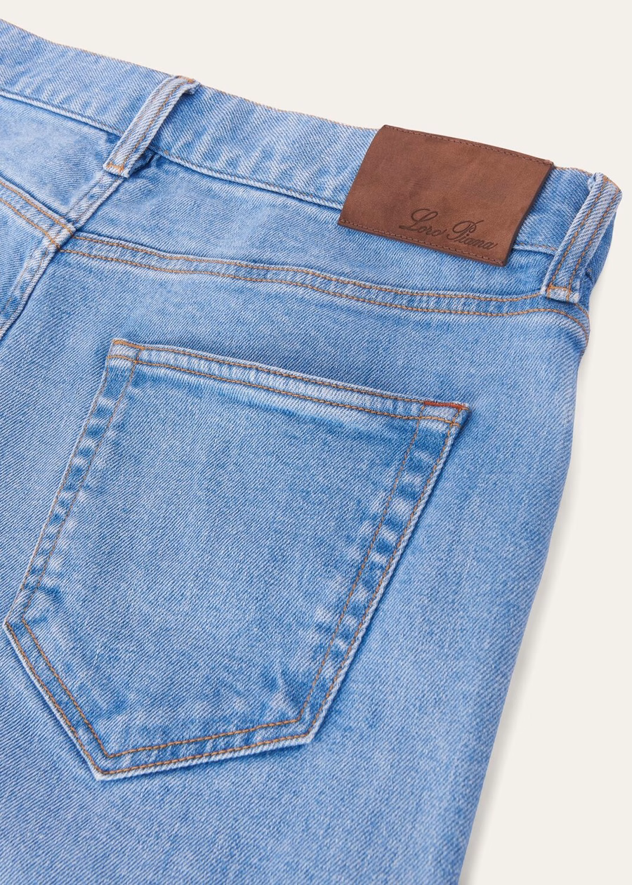 Doccio katoenen broek licht Japans blauw
