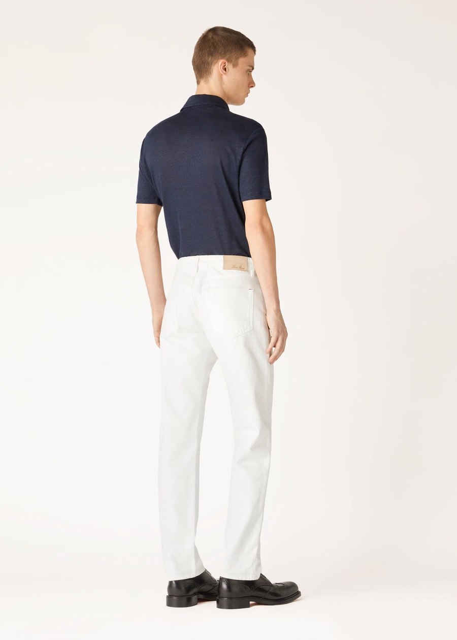 Quarona Five Pocket Trousers Optical White Cotton