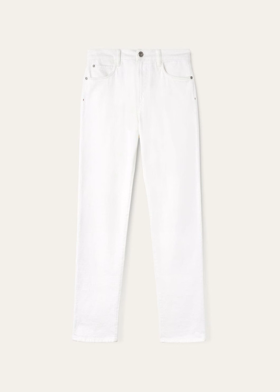 Quarona Five Pocket Trousers Optical White Cotton