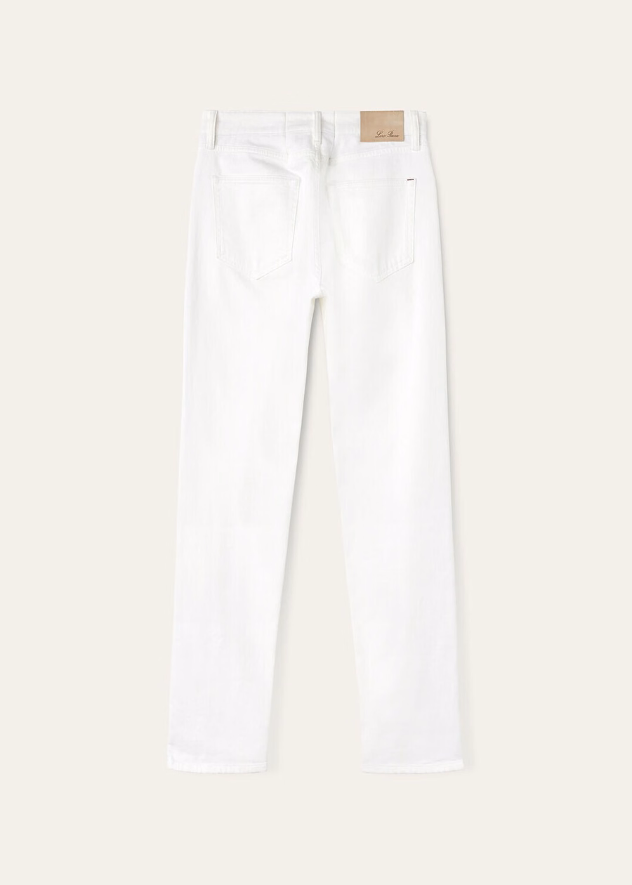 Quarona Five Pocket Trousers Optical White Cotton