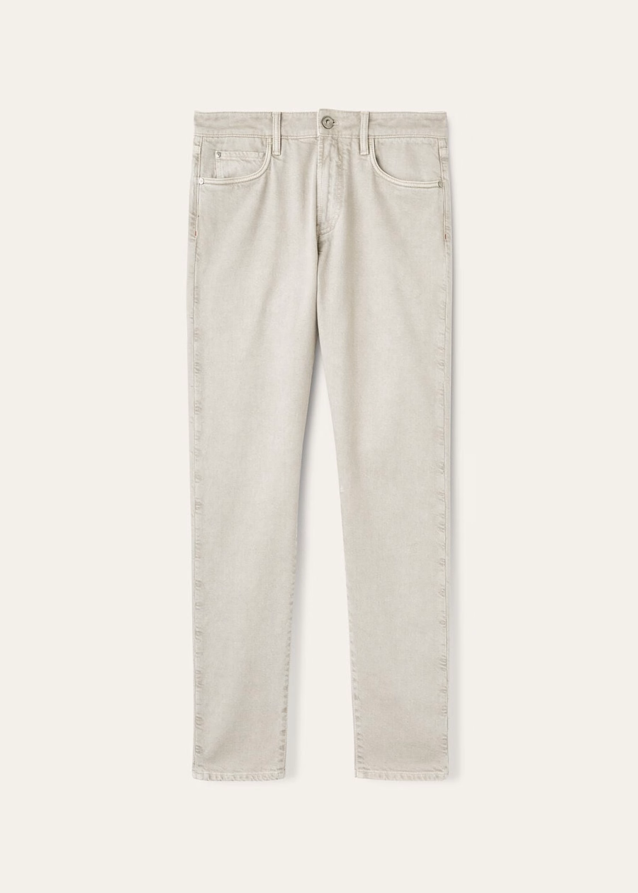 Grijze katoenen broek met vijf zakken