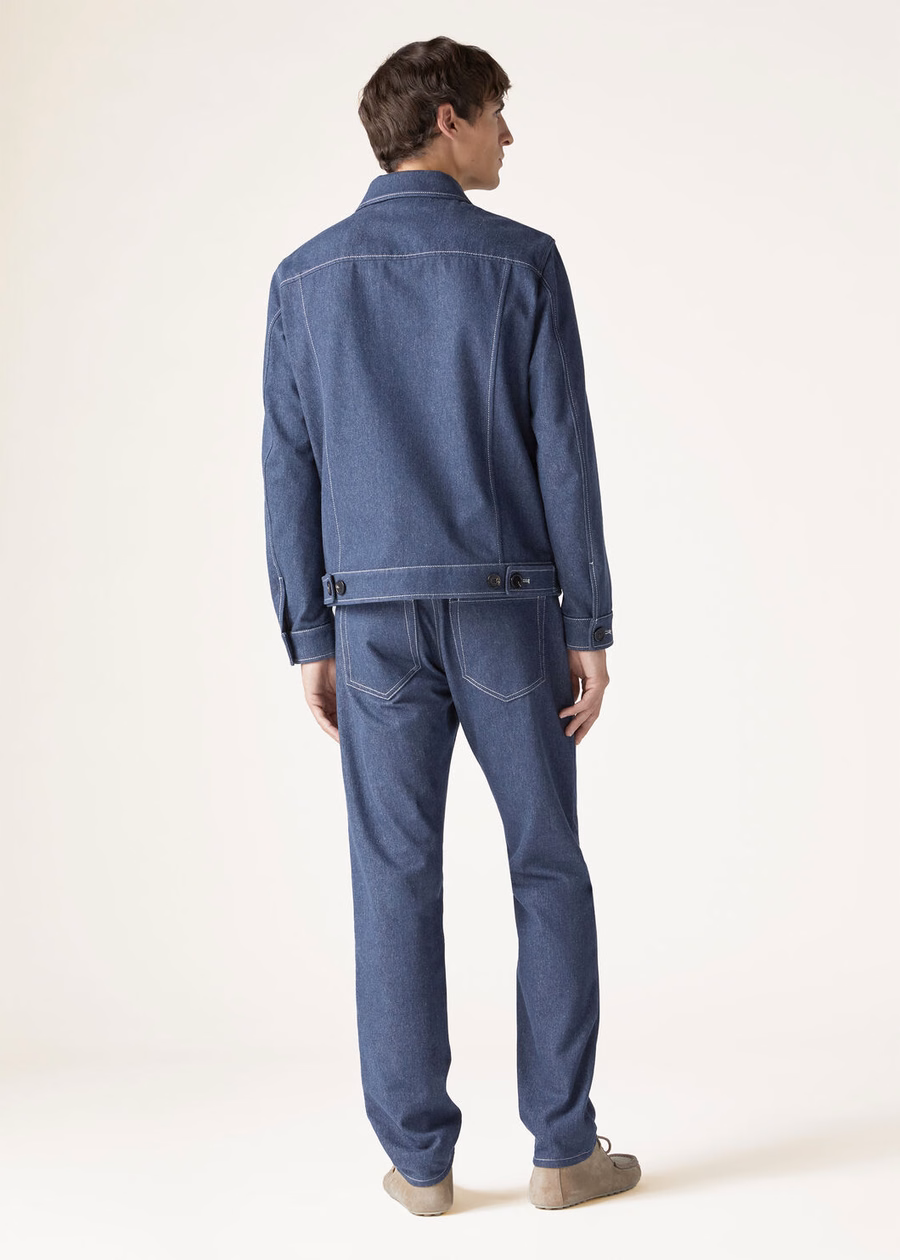 Neive denimjack met bloemenprint in blauw