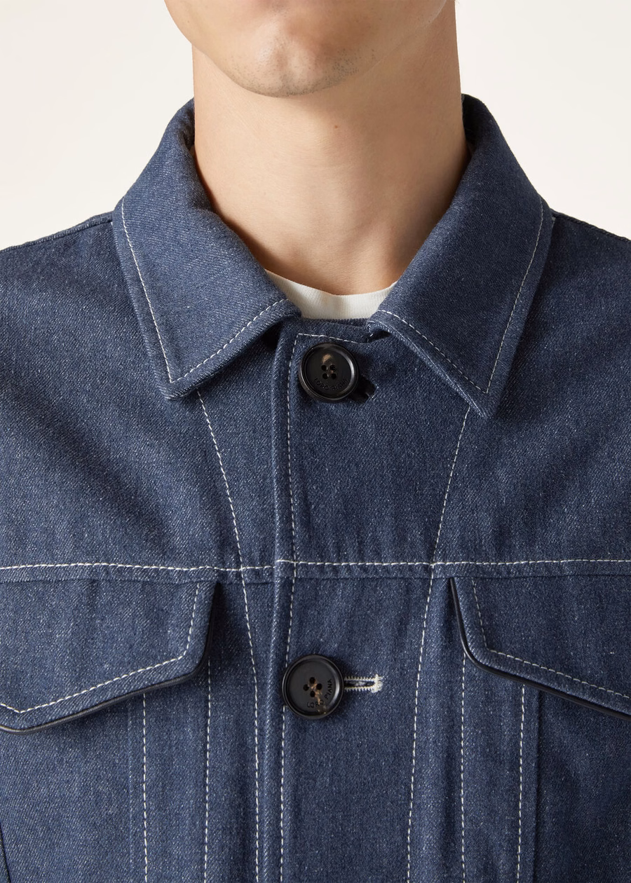 Neive denimjack met bloemenprint in blauw