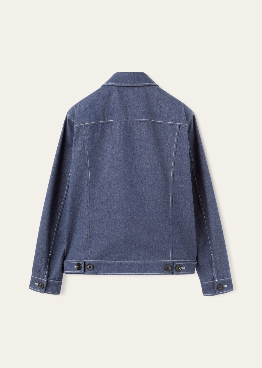 Neive denimjack met bloemenprint in blauw