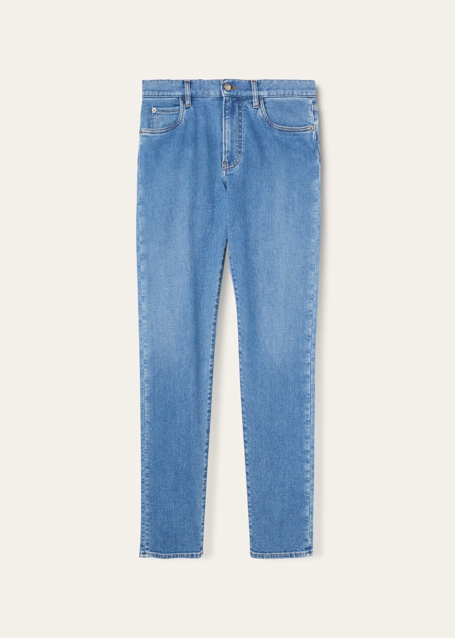 Doccio katoenen broek in de kleur Light Creek