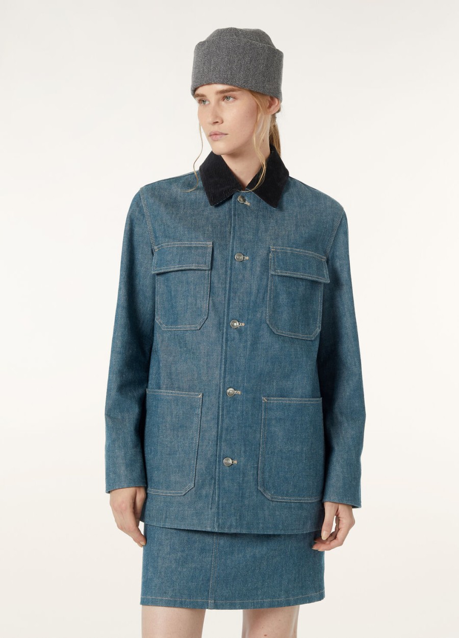 dean field austin spijkerjasje met blauwe spirulina