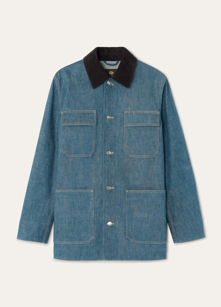 dean field austin spijkerjasje met blauwe spirulina