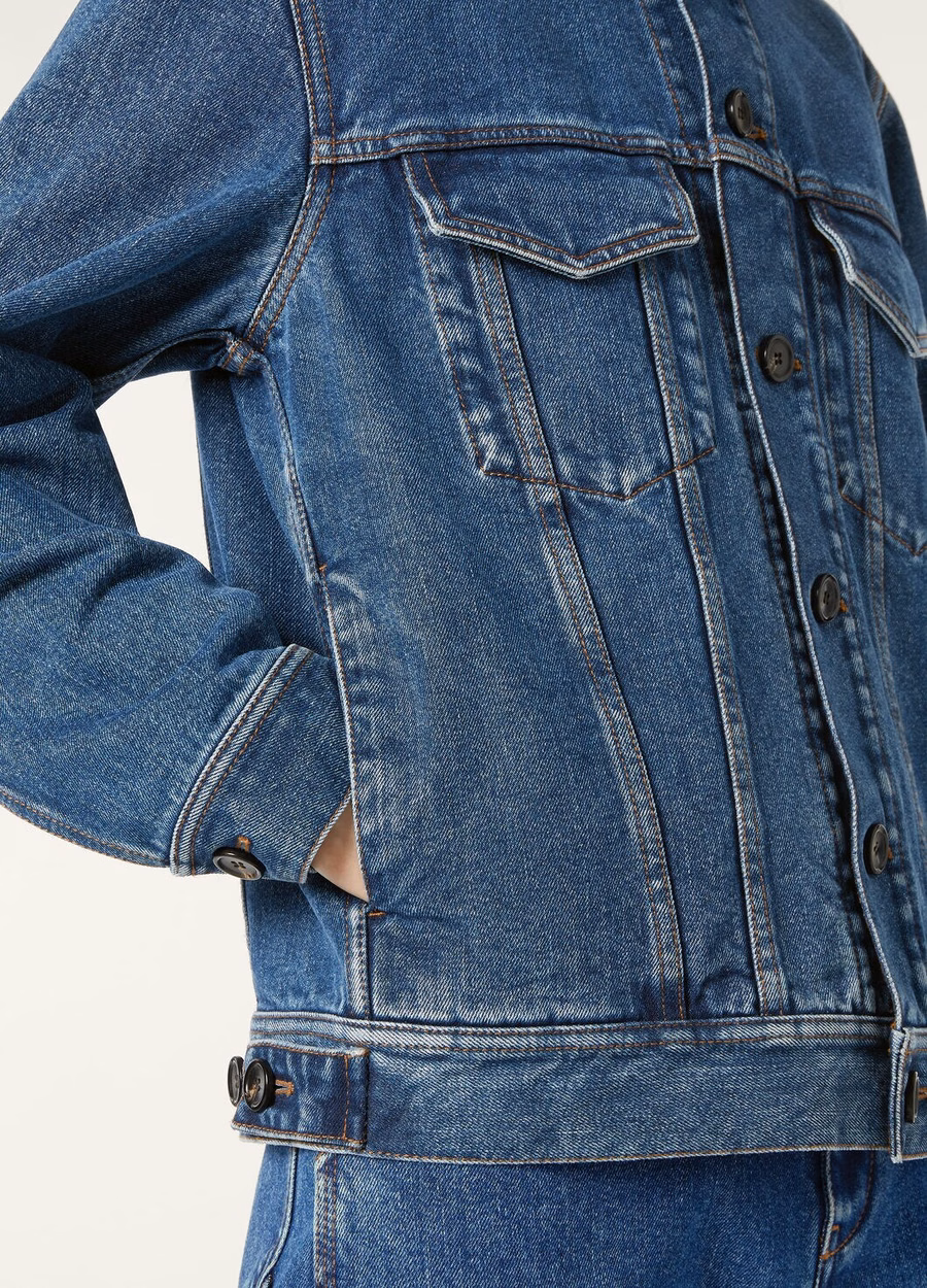 Tulus Denim Zijden Jas met Blauwe Wassing