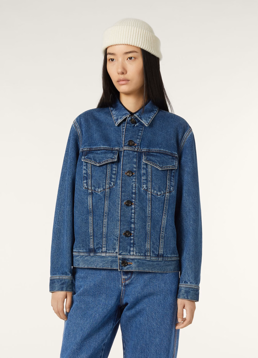 Tulus Denim Zijden Jas met Blauwe Wassing
