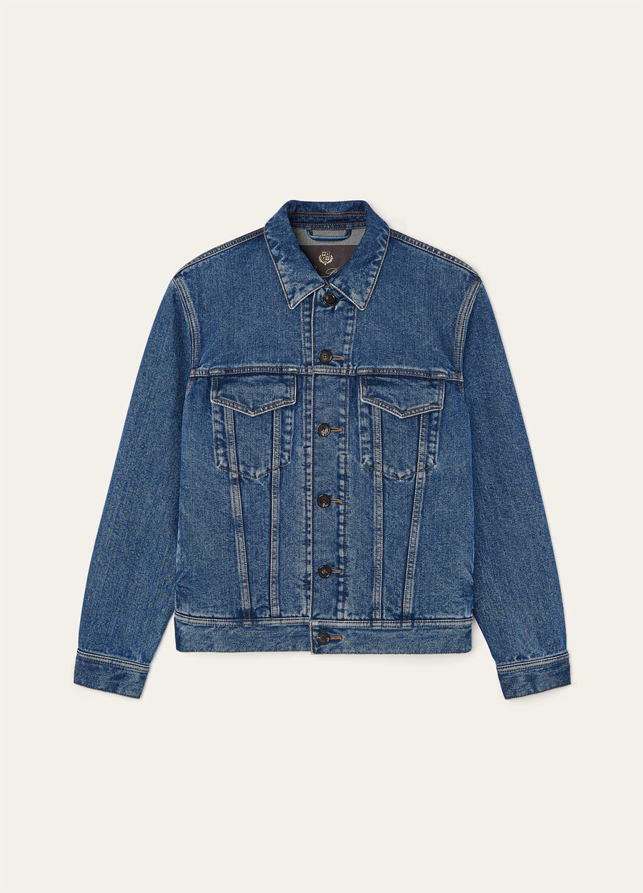 Tulus Denim Zijden Jas met Blauwe Wassing