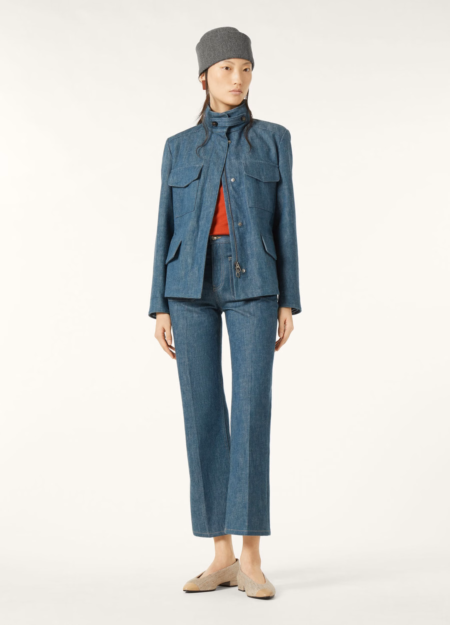 Mini Field Traveler Austin denimjack met blauwe spirulina