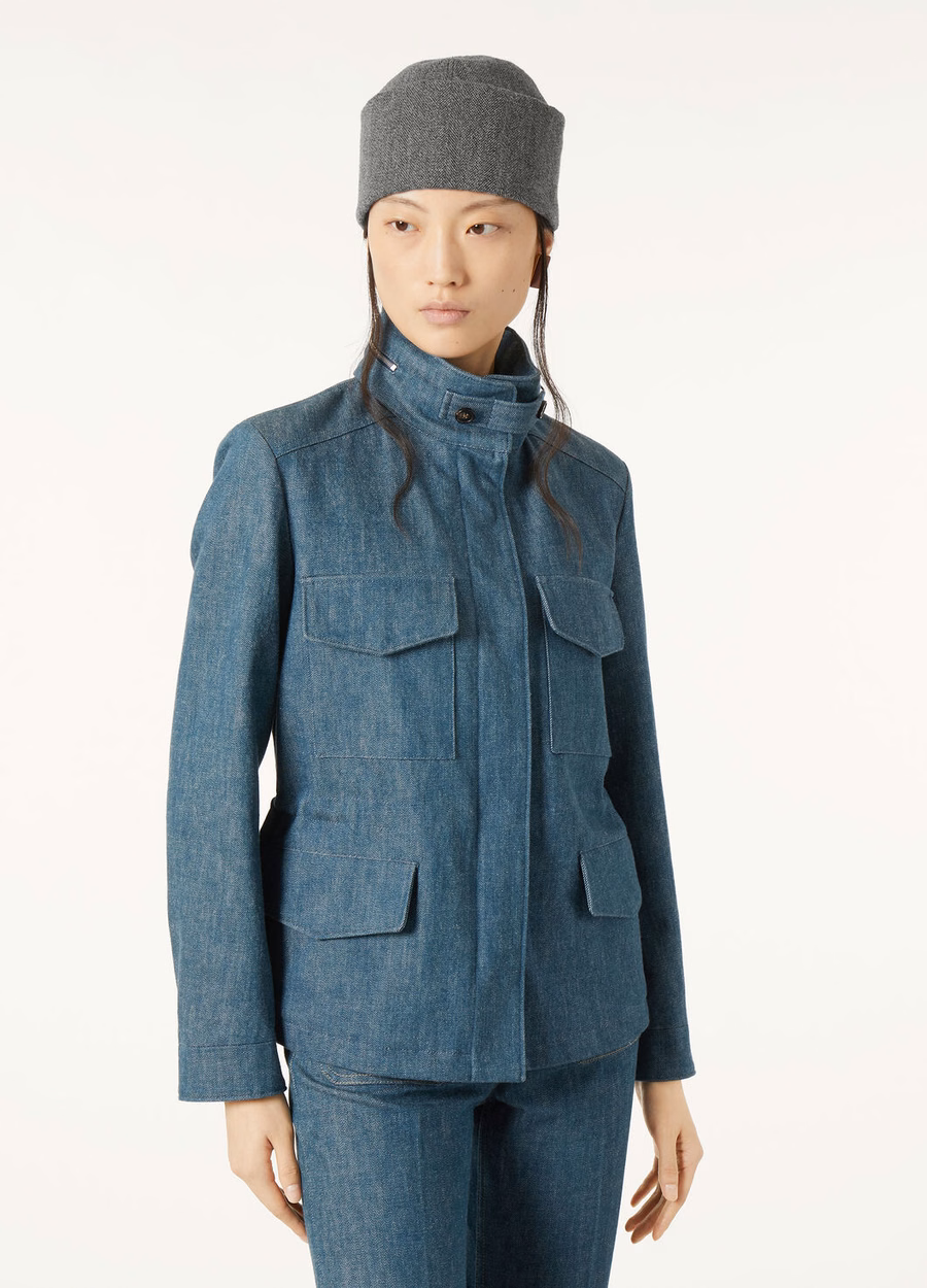 Mini Field Traveler Austin denimjack met blauwe spirulina