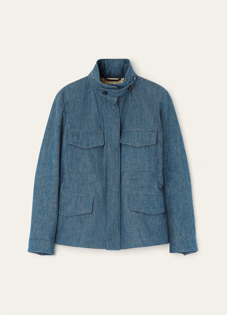 Mini Field Traveler Austin denimjack met blauwe spirulina