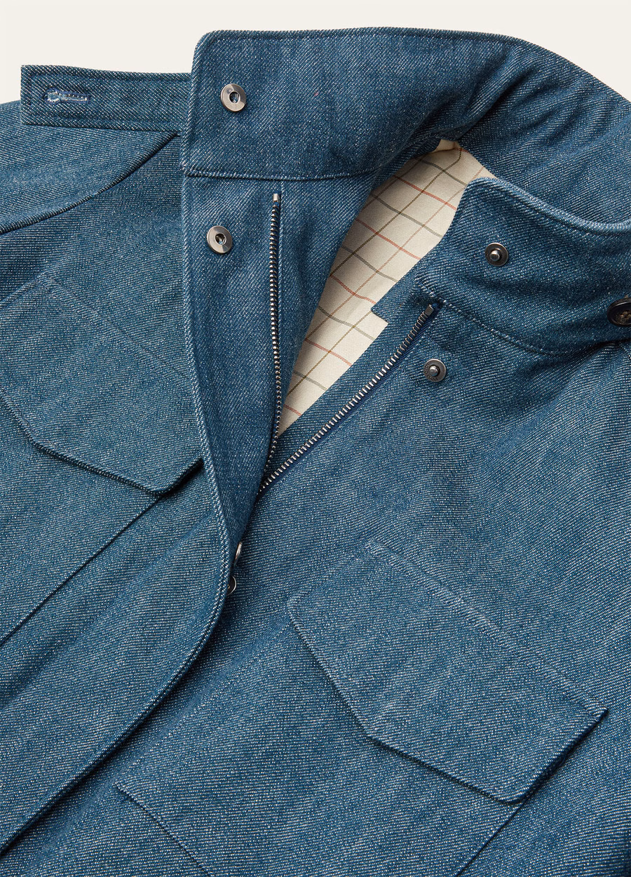 Mini Field Traveler Austin denimjack met blauwe spirulina