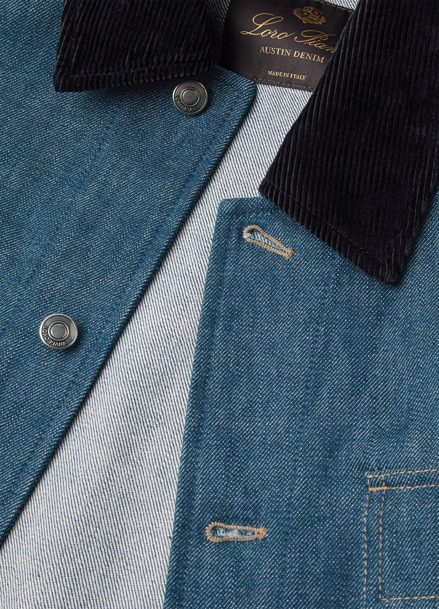 Dean Field Austin spijkerjasje met blauwe spirulina
