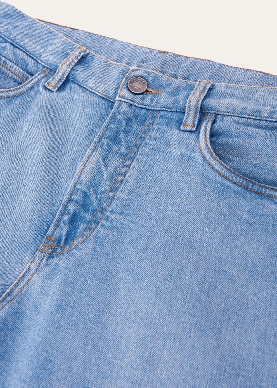 doccio katoenen broek licht japans blauw
