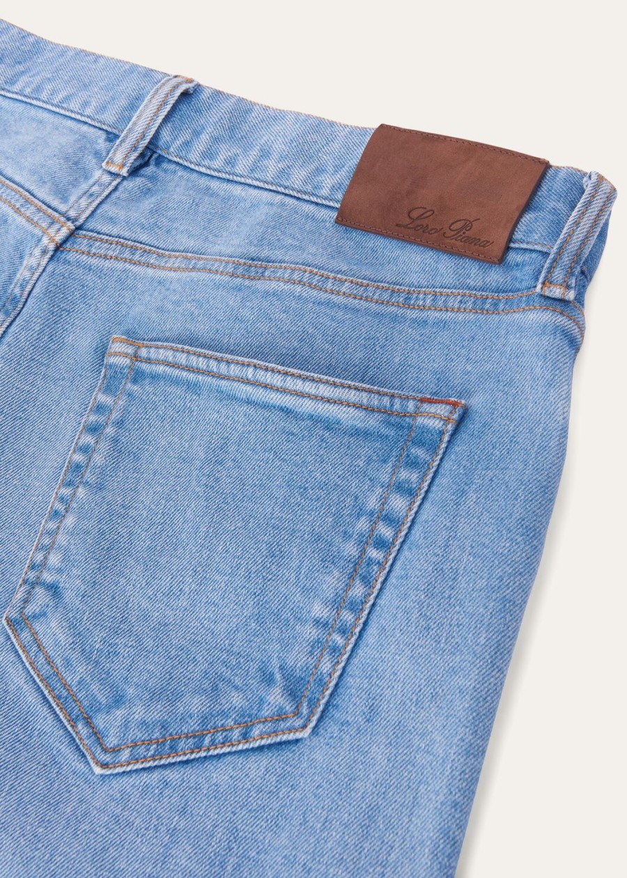 doccio katoenen broek licht japans blauw