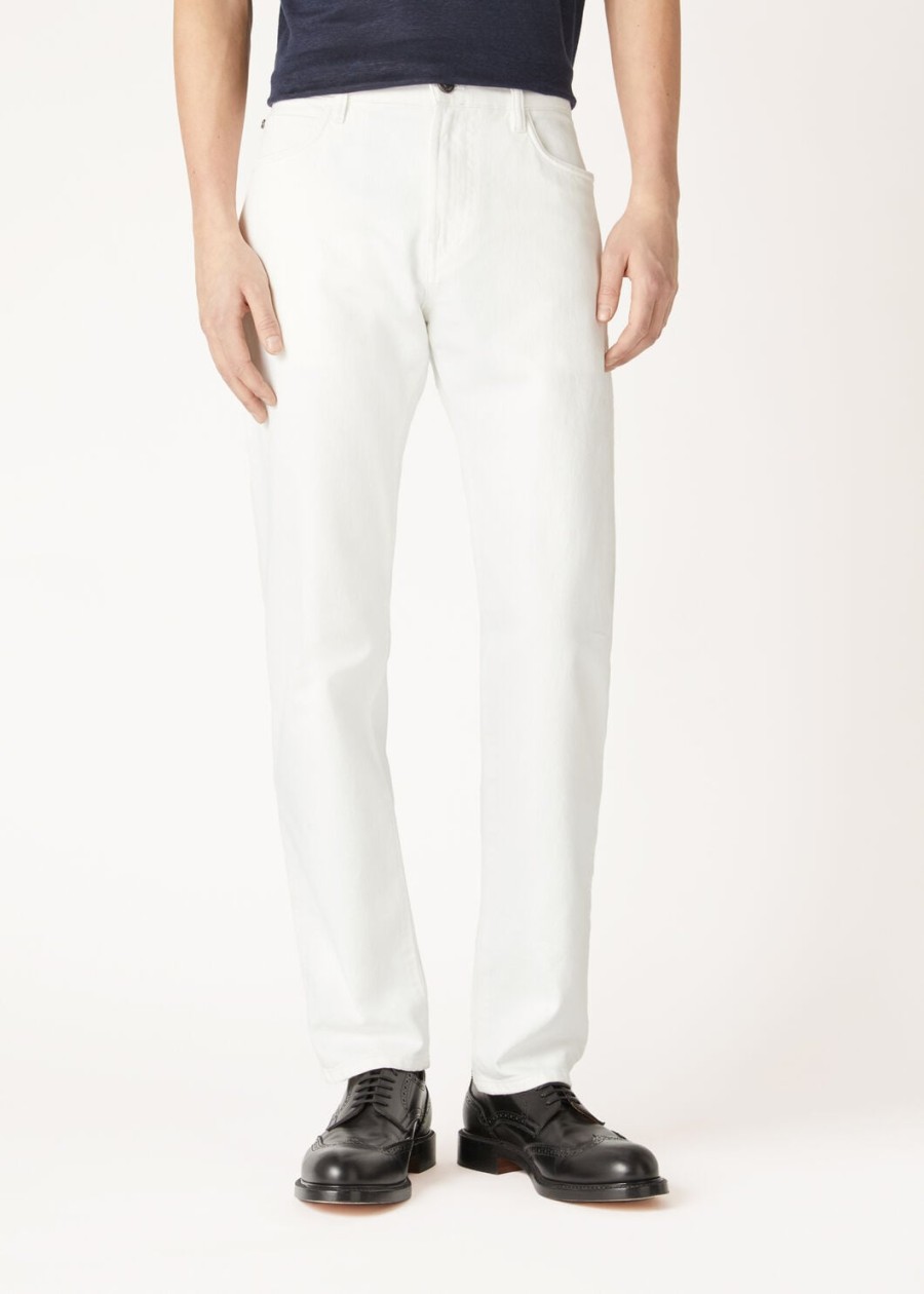 quarona five pocket trousers optical white cotton
