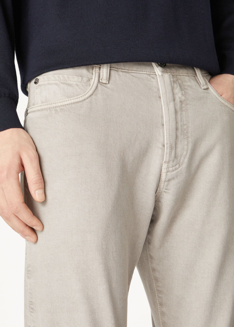 grijze katoenen broek met vijf zakken
