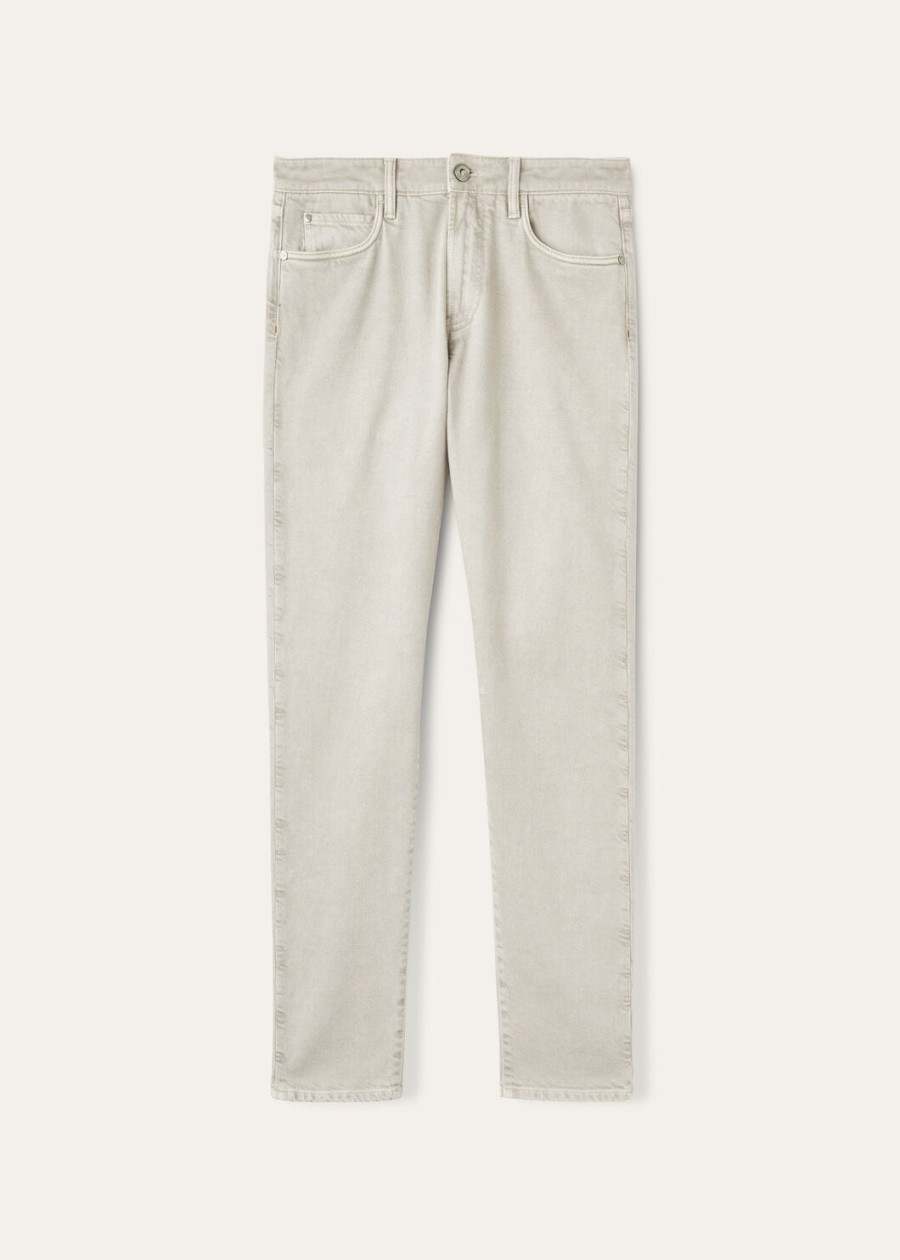 grijze katoenen broek met vijf zakken